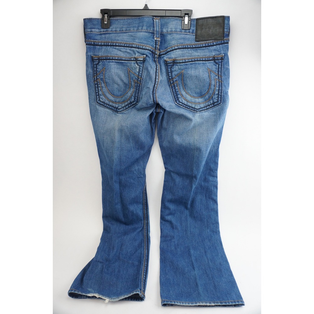 True Religion Bobby Big QT Jeans Mens 36 Blue Straight Leg Made in USA Good - Picture 4 of 8